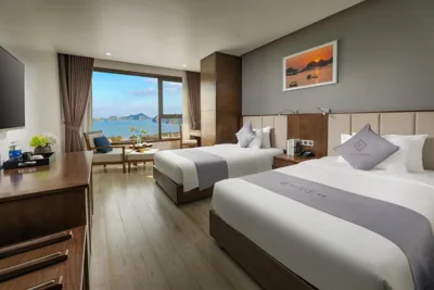 Habitación twin superior con vista al mar — Cat Ba Paradise Hotel - Sirocco Sky Bar & Massage